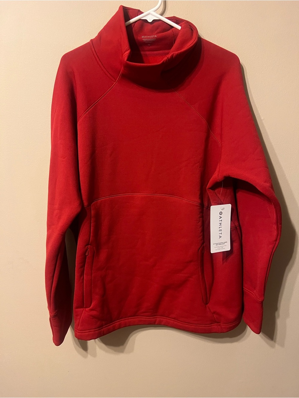 Athleta Red Cowl Neck Pullover Sweater - Picture 2 of 9